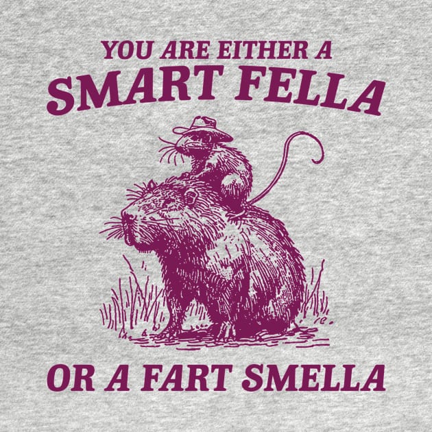 Are You A Smart Fella Or Fart Smella Vintage Shirt, Funny Rat Riding Cabybara by ILOVEY2K